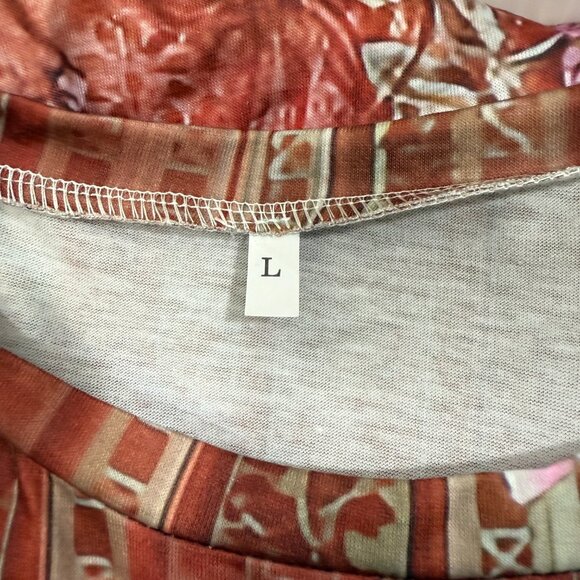 Boho Y2K Oversized Tee Woman's Large with Pockets Floral - Picture 8 of 9